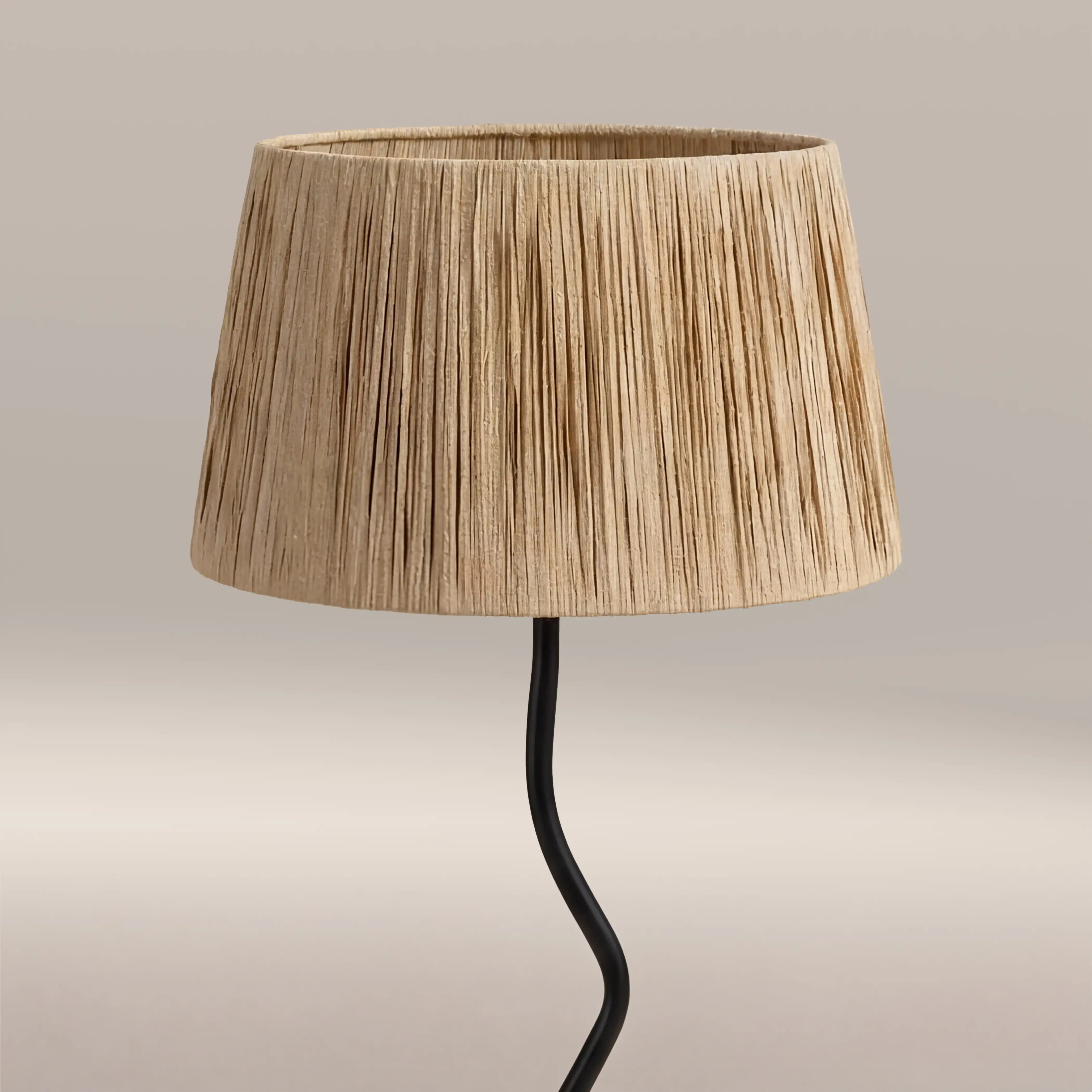 Stanmore Floor Lamp | Natural Raffia & Black - Image 5