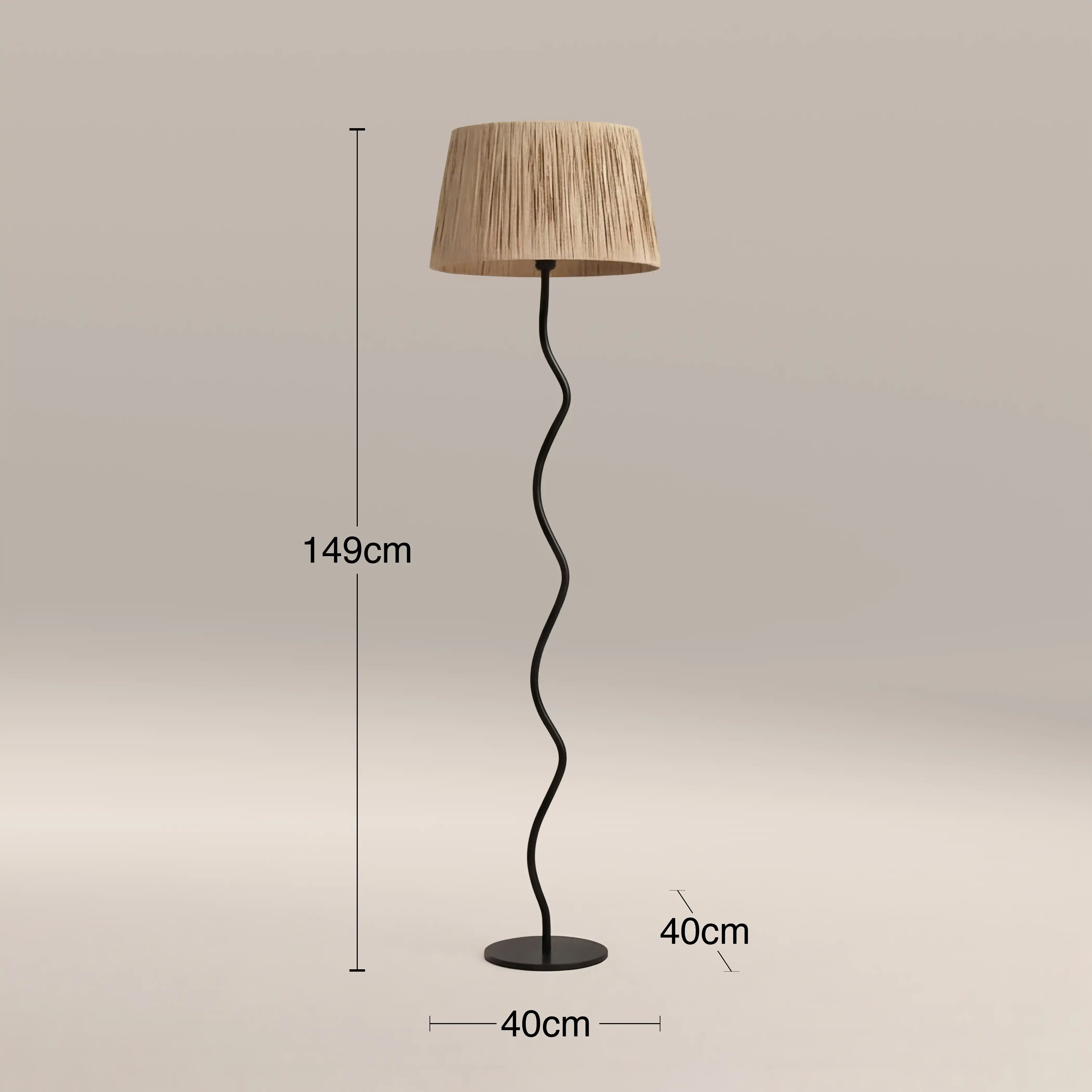 Stanmore Floor Lamp | Natural Raffia & Black - Image 6