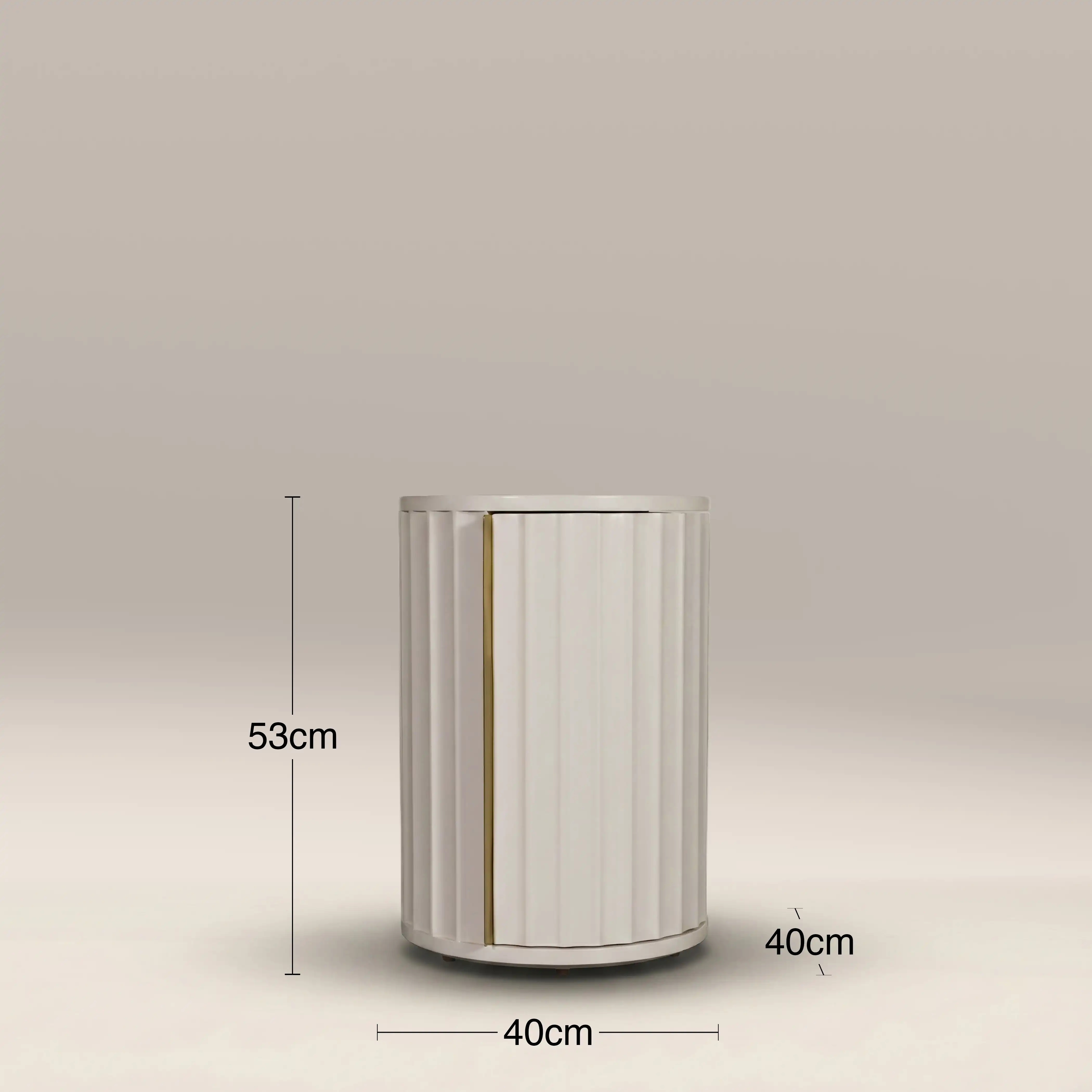 Suvi Right Bedside Table | Ivory - Image 3