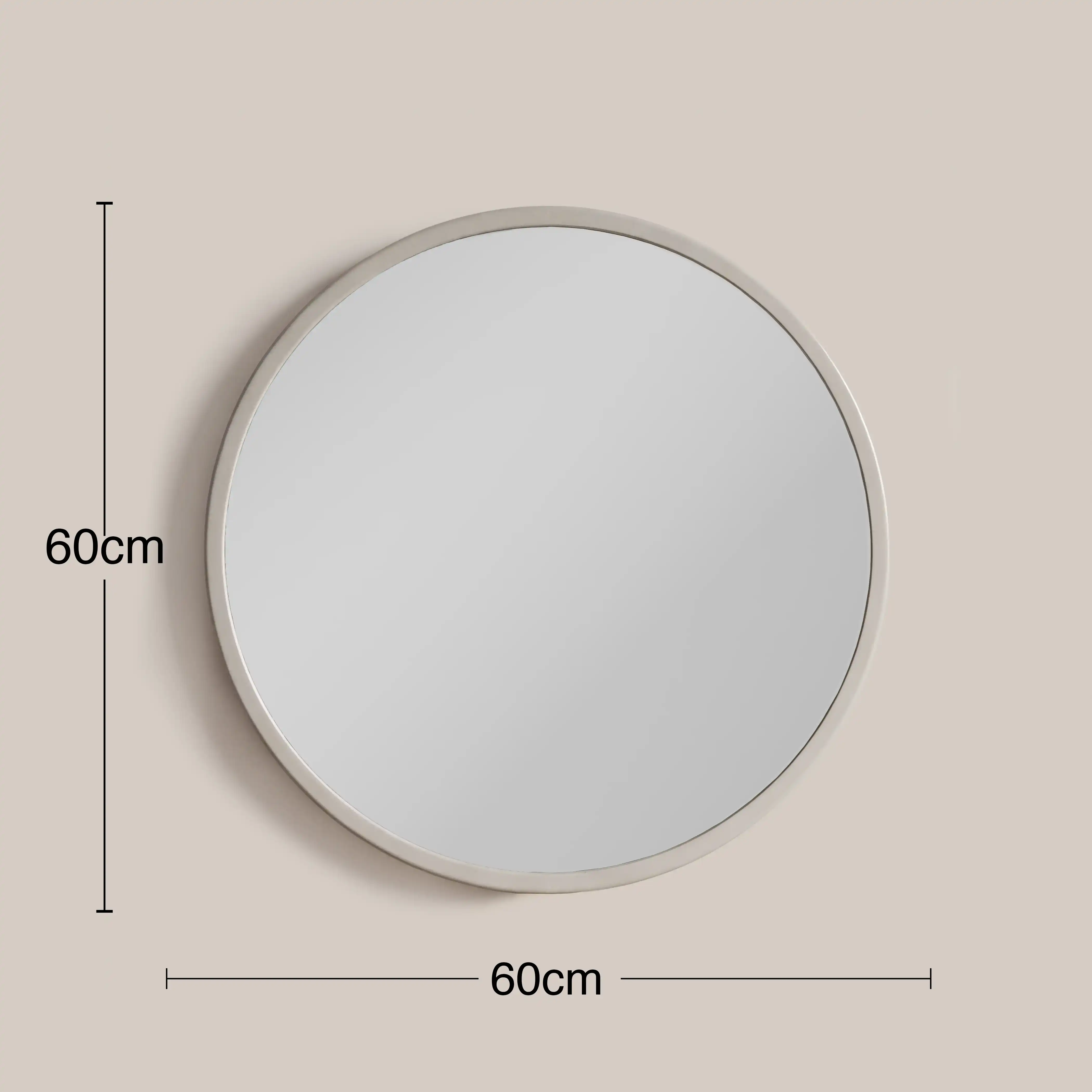 Suvi Round Dressing Table Mirror, 60 x 60 cm | Ivory - Image 4