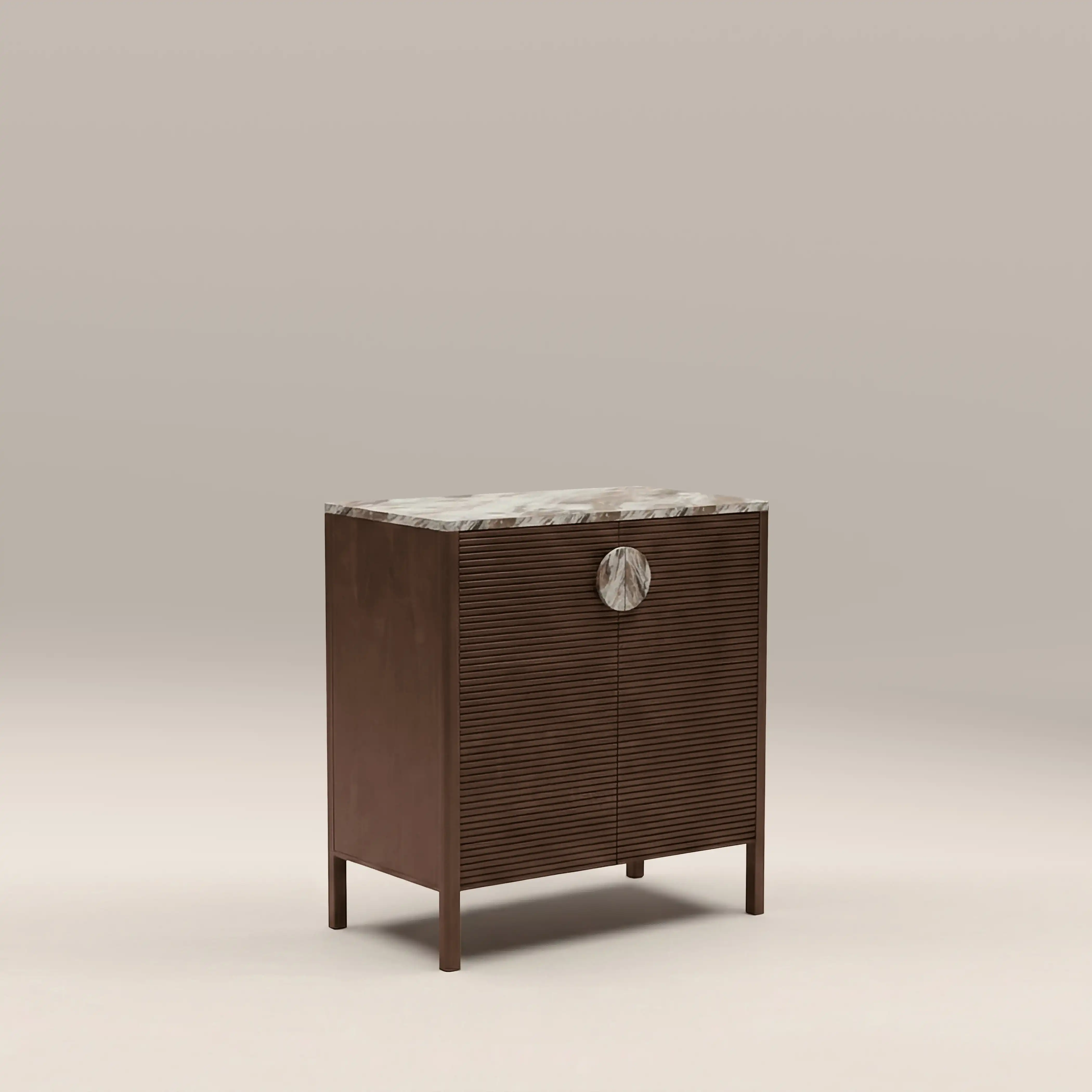 Tana 2 Door Sideboard | French Riviera Honed Marble & Walnut - Image 3