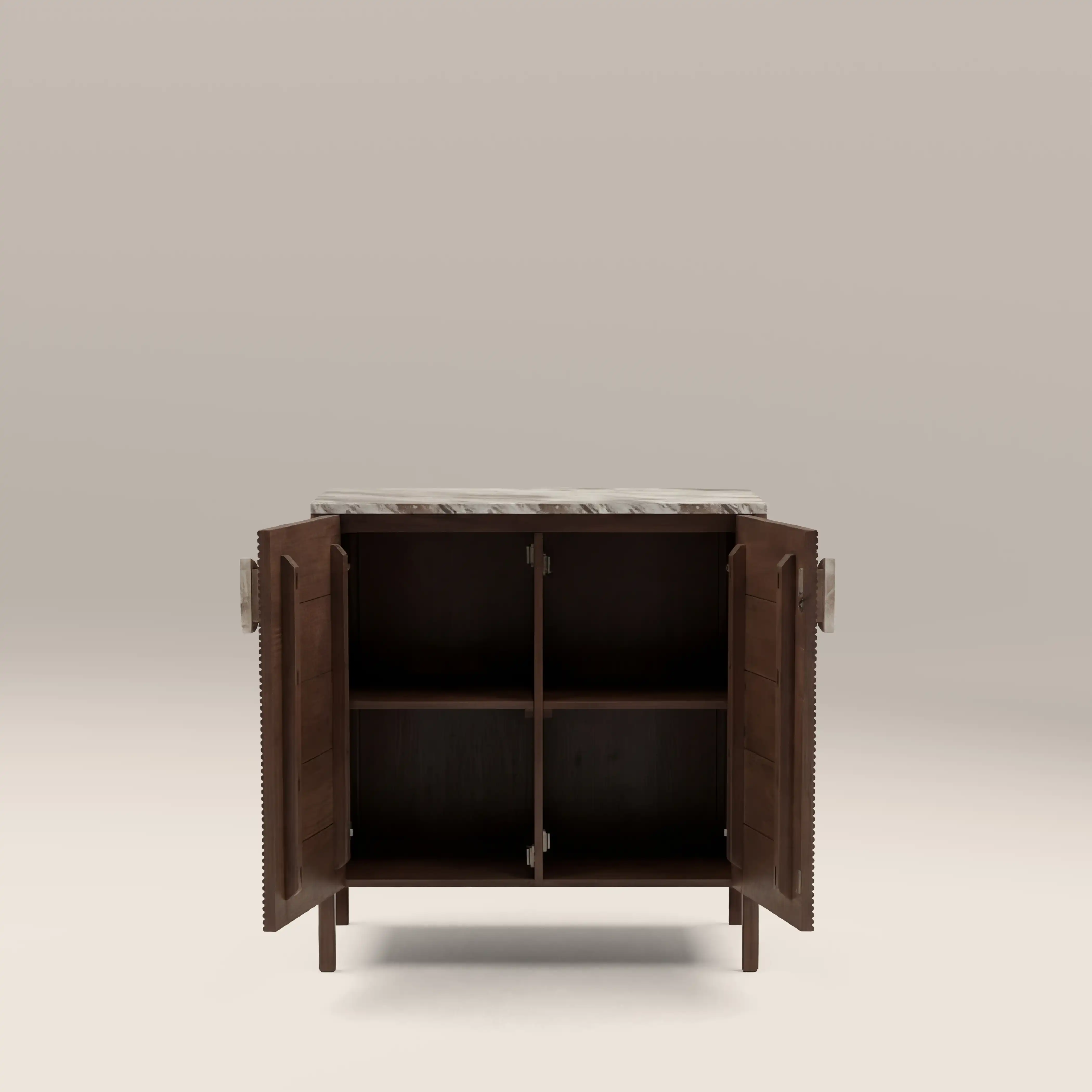 Tana 2 Door Sideboard | French Riviera Honed Marble & Walnut - Image 5
