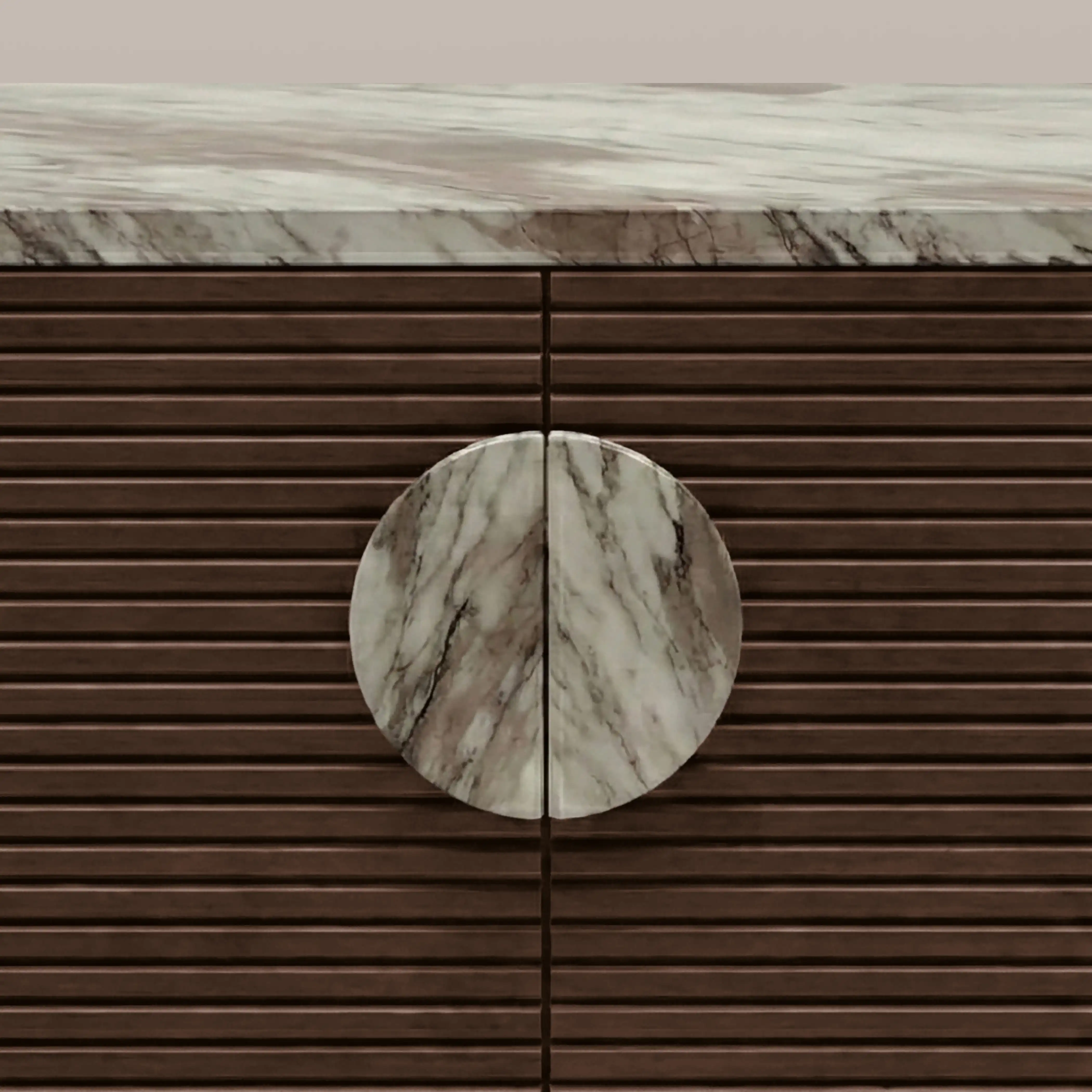 Tana 2 Door Sideboard | French Riviera Honed Marble & Walnut - Image 7