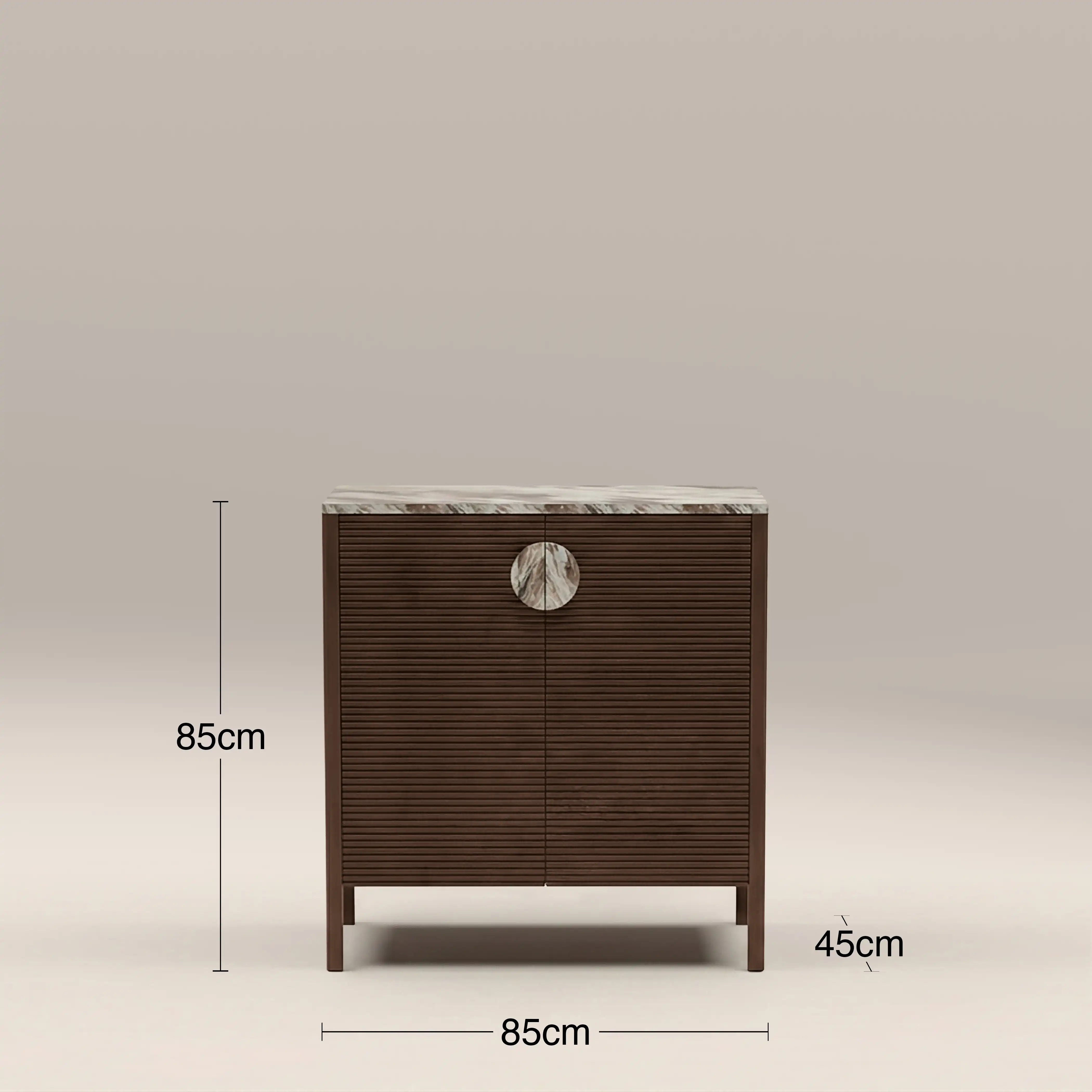 Tana 2 Door Sideboard | French Riviera Honed Marble & Walnut - Image 8