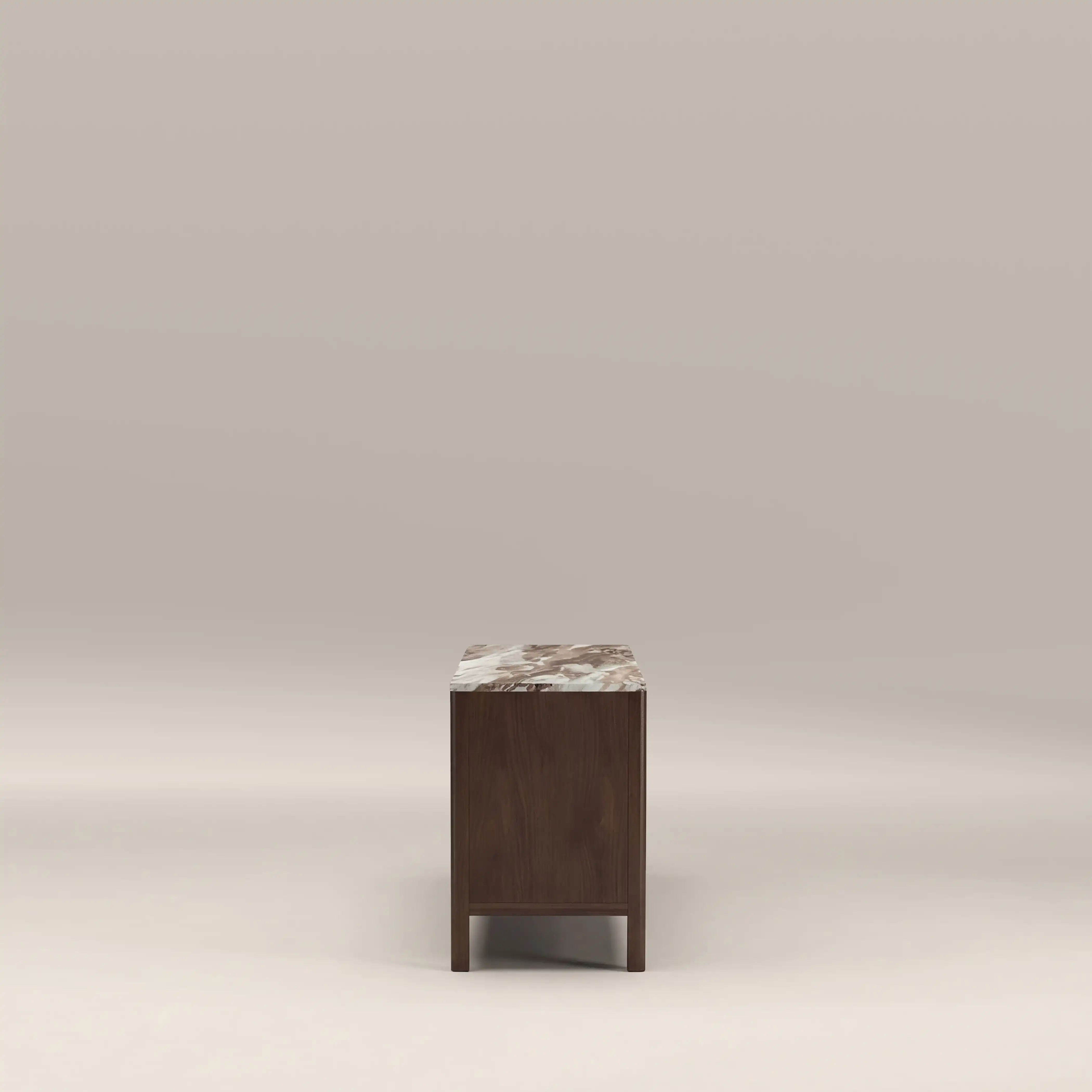Tana 2 Door TV Stand | French Riviera Honed Marble & Walnut - Image 6