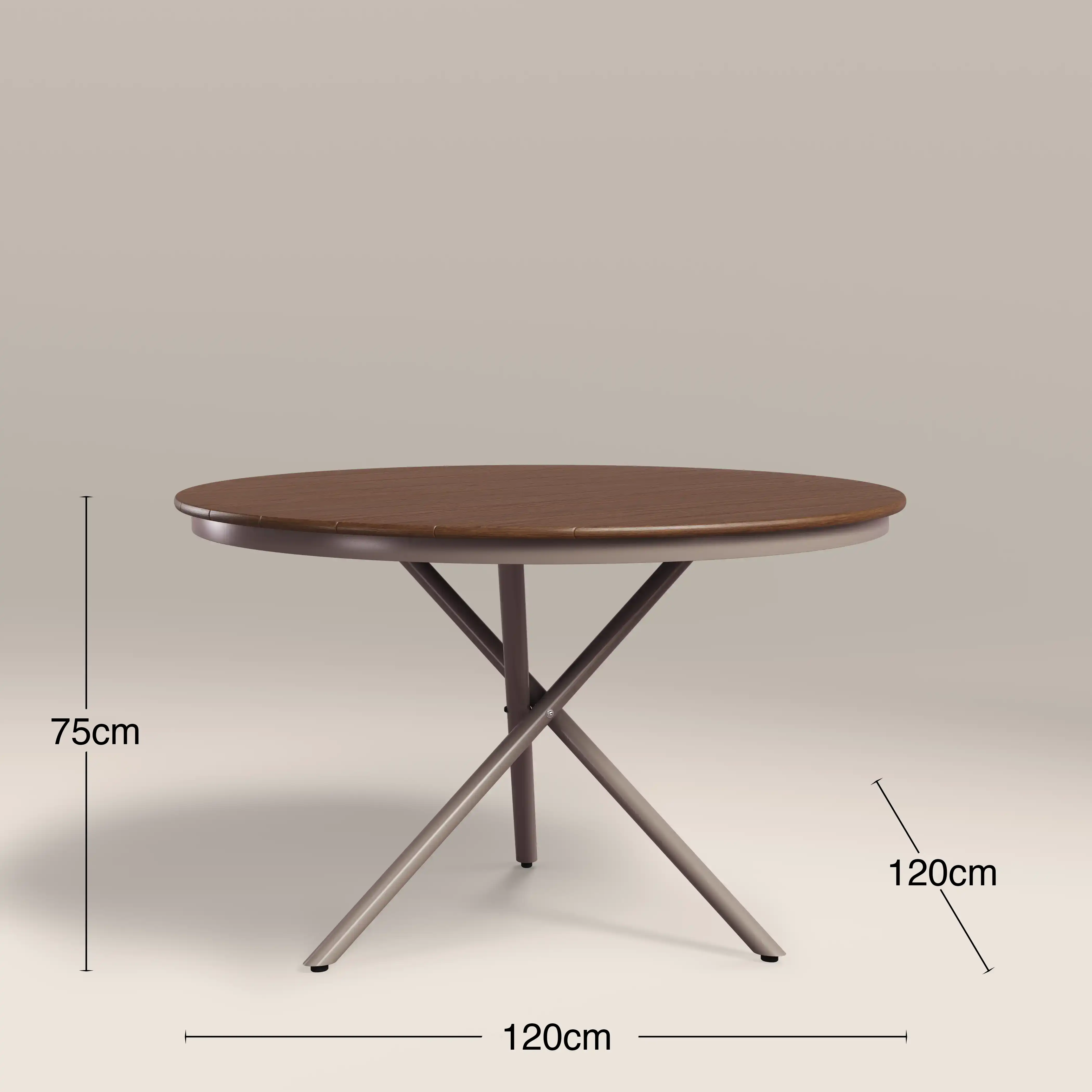 Tullio 4 Seat Garden Dining Set | Walnut & Olive Green - Image 4
