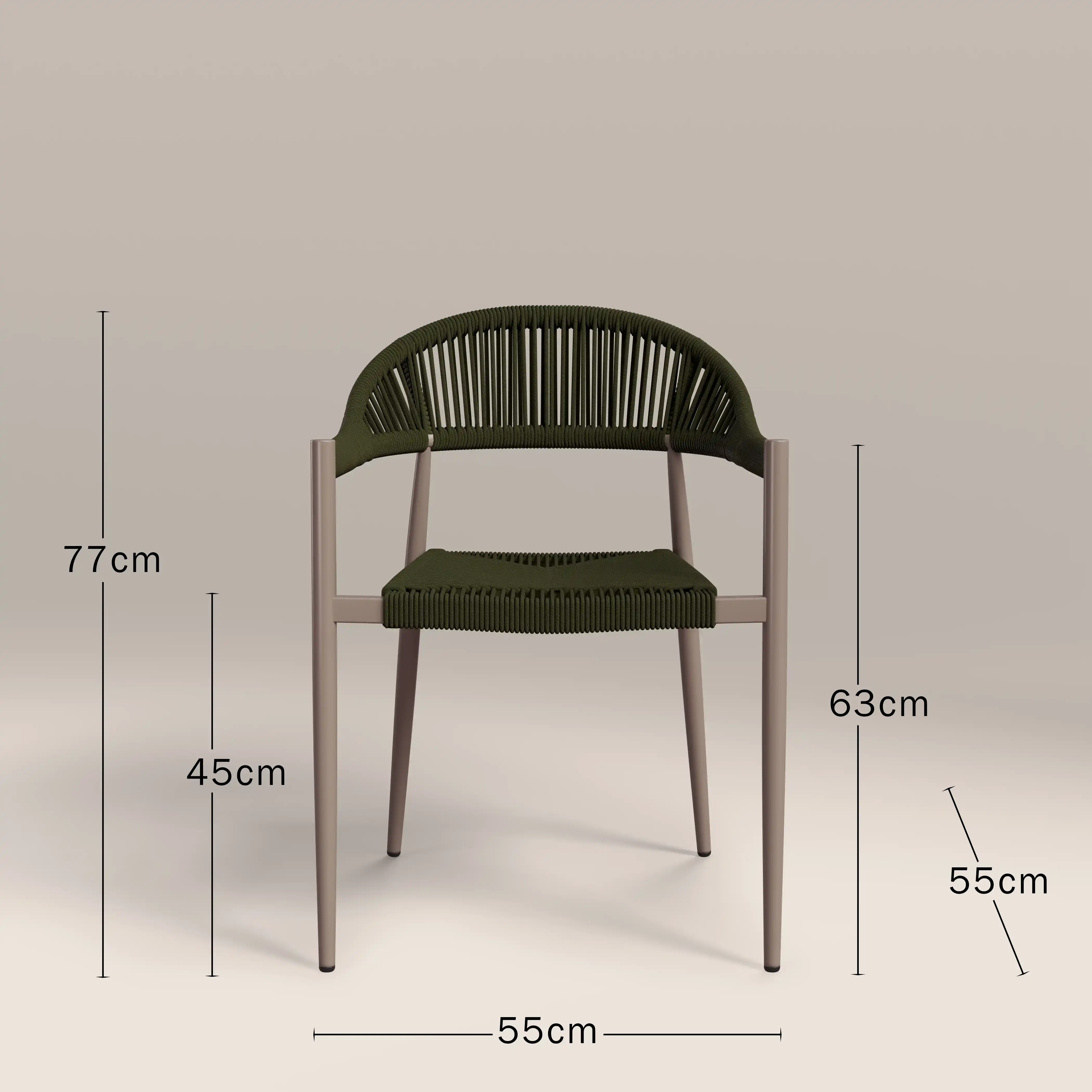 Tullio 4 Seat Garden Dining Set | Walnut & Olive Green - Image 5