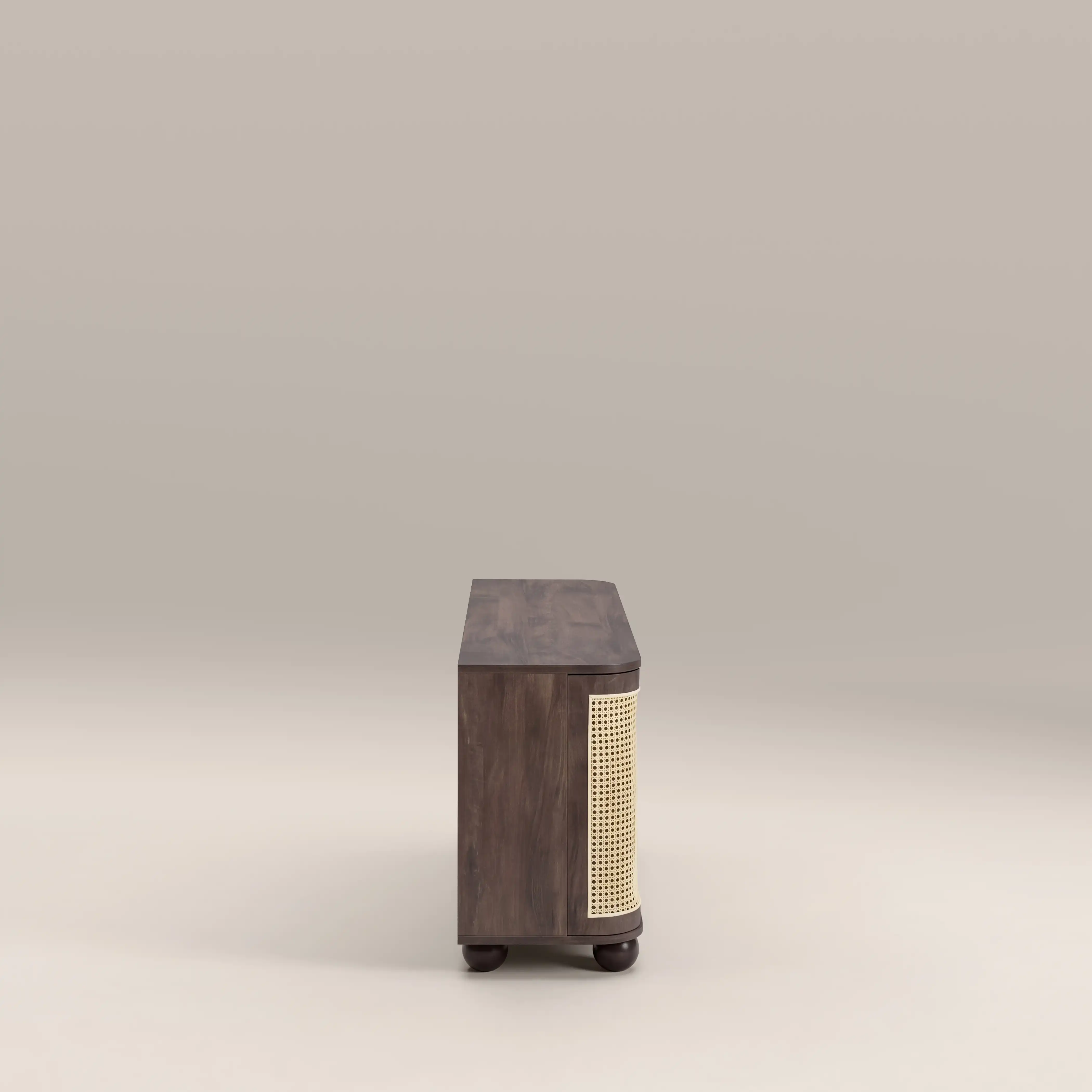 Una Wooden Large Sideboard | Walnut & Cane - Image 4