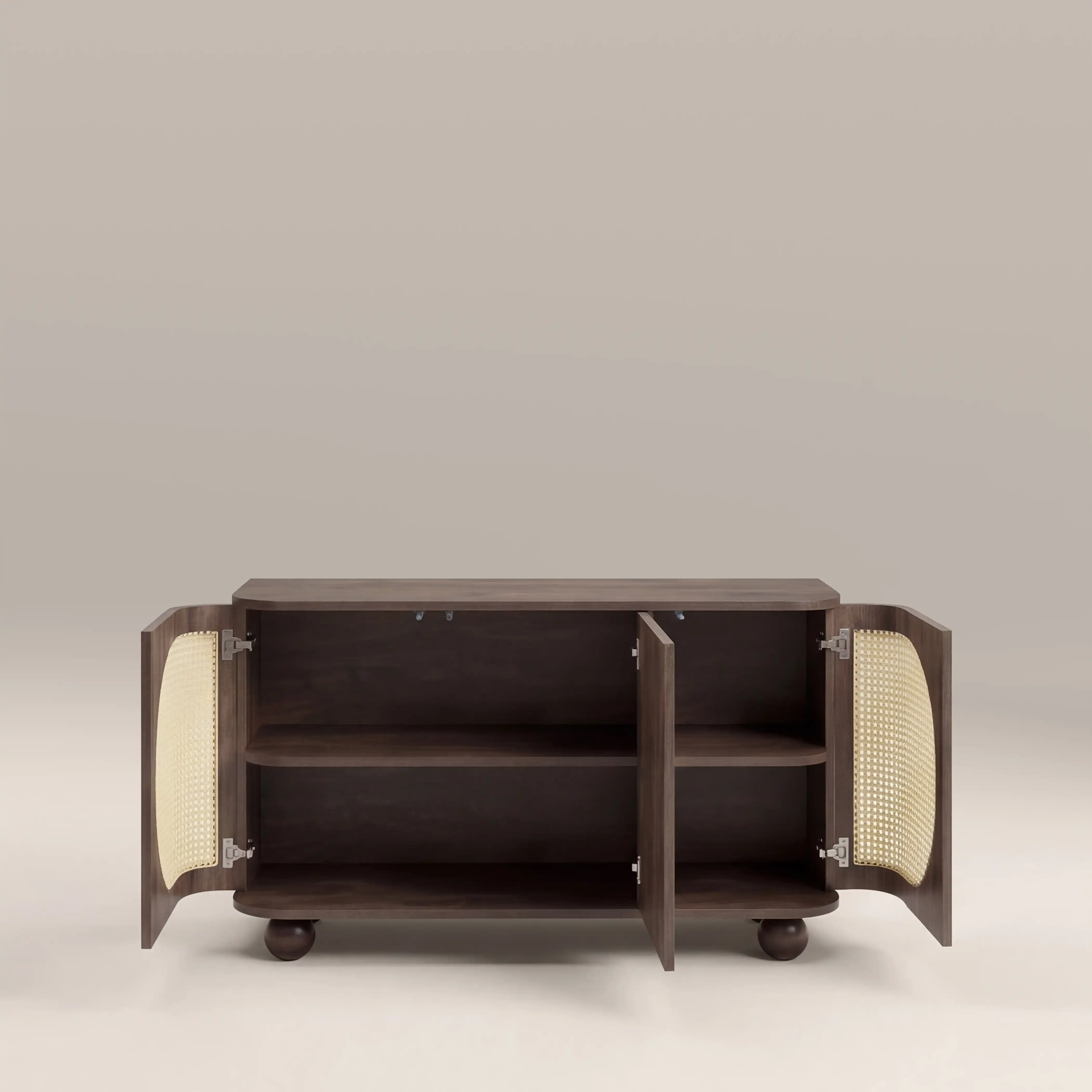 Una Wooden Large Sideboard | Walnut & Cane - Image 5