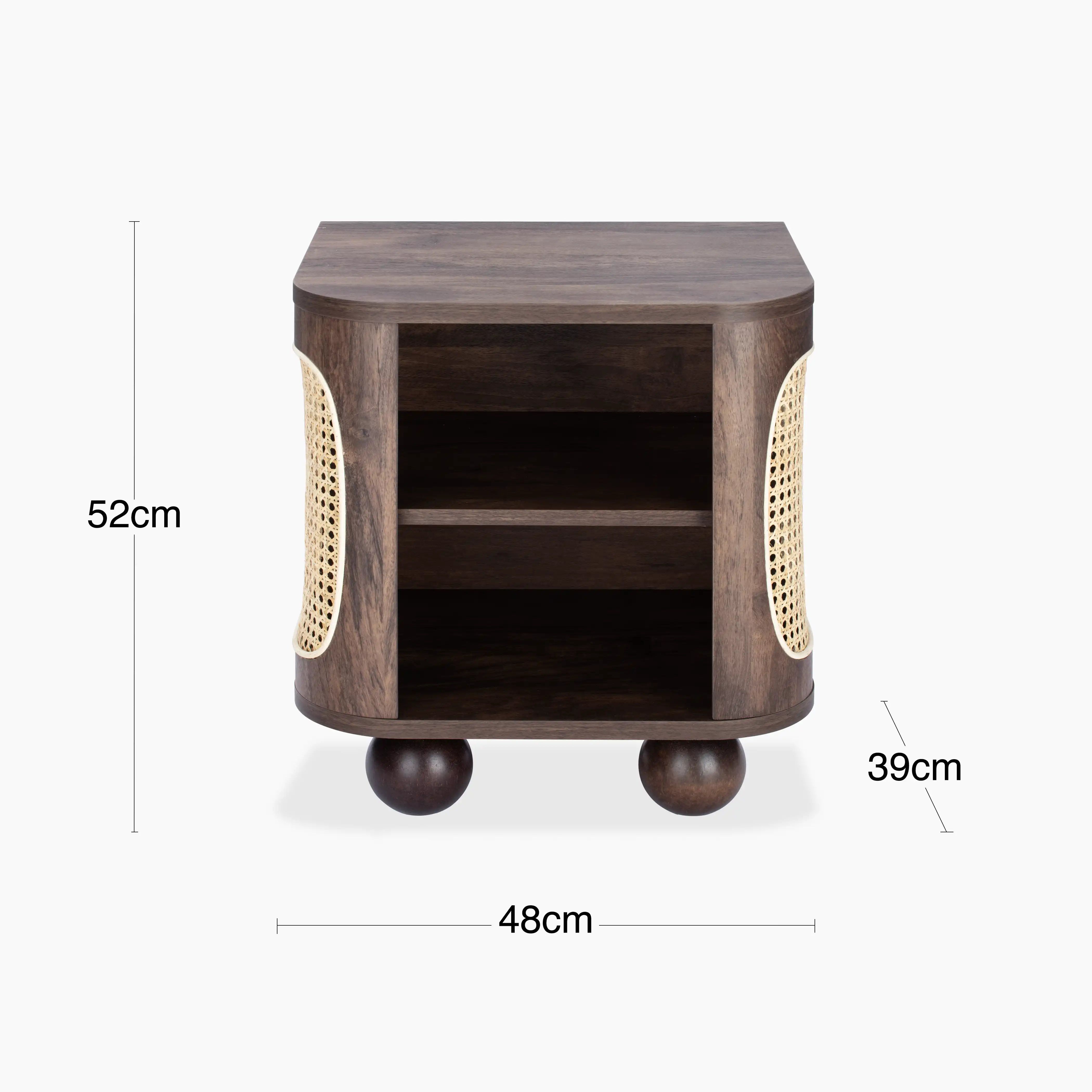 Una Square Wooden Side Table | Walnut & Cane - Image 5