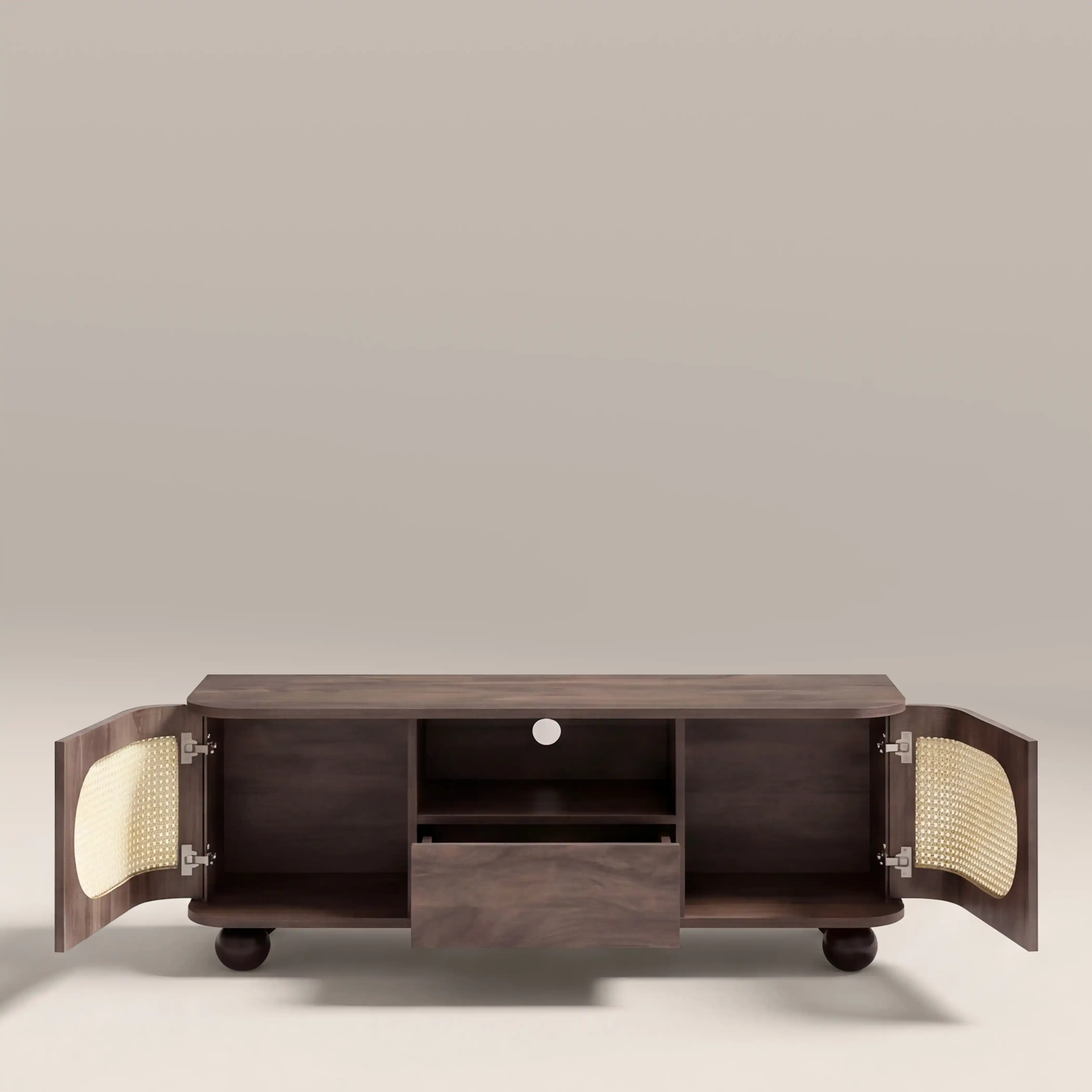 Una Wooden TV Stand | Walnut & Cane - Image 4