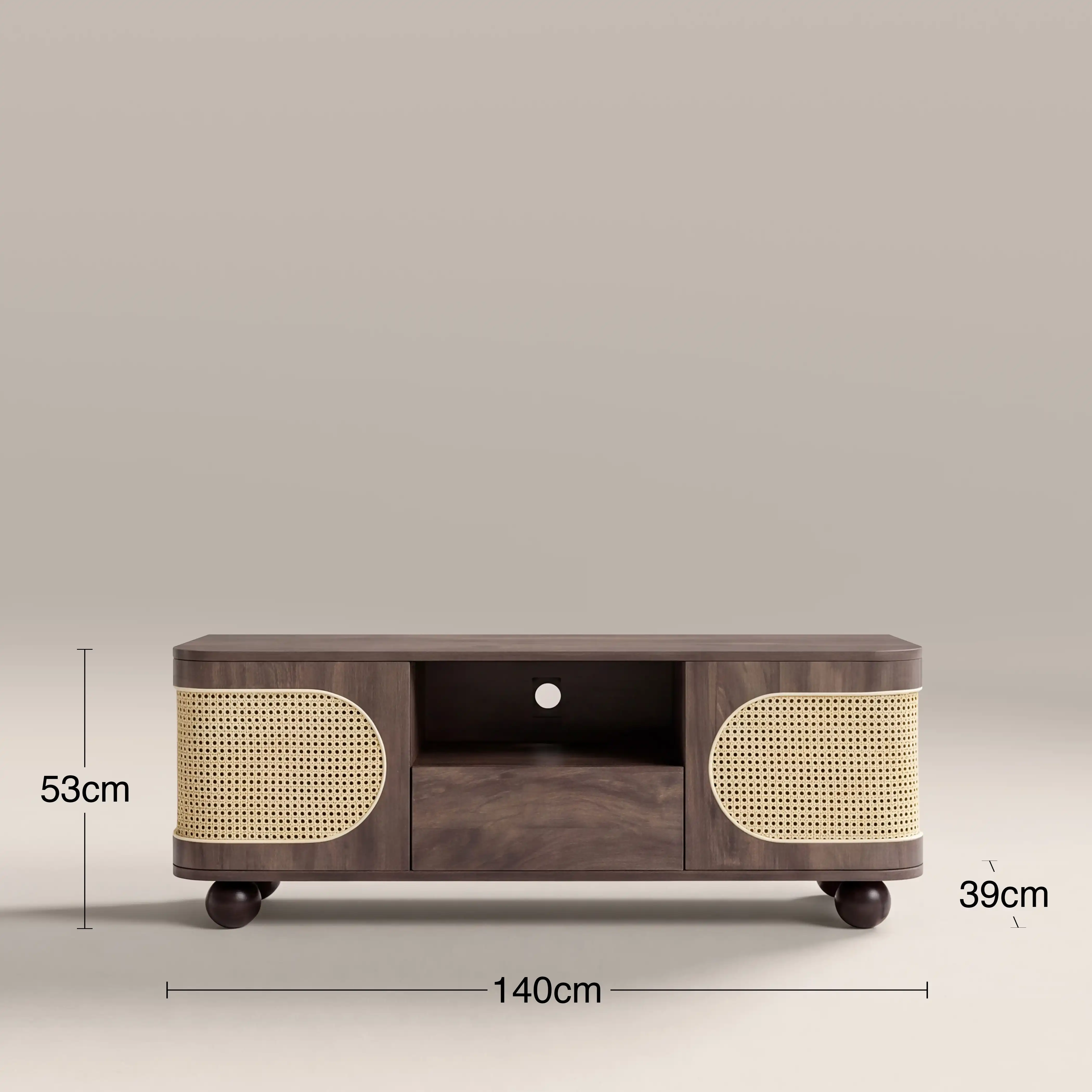 Una Wooden TV Stand | Walnut & Cane - Image 6