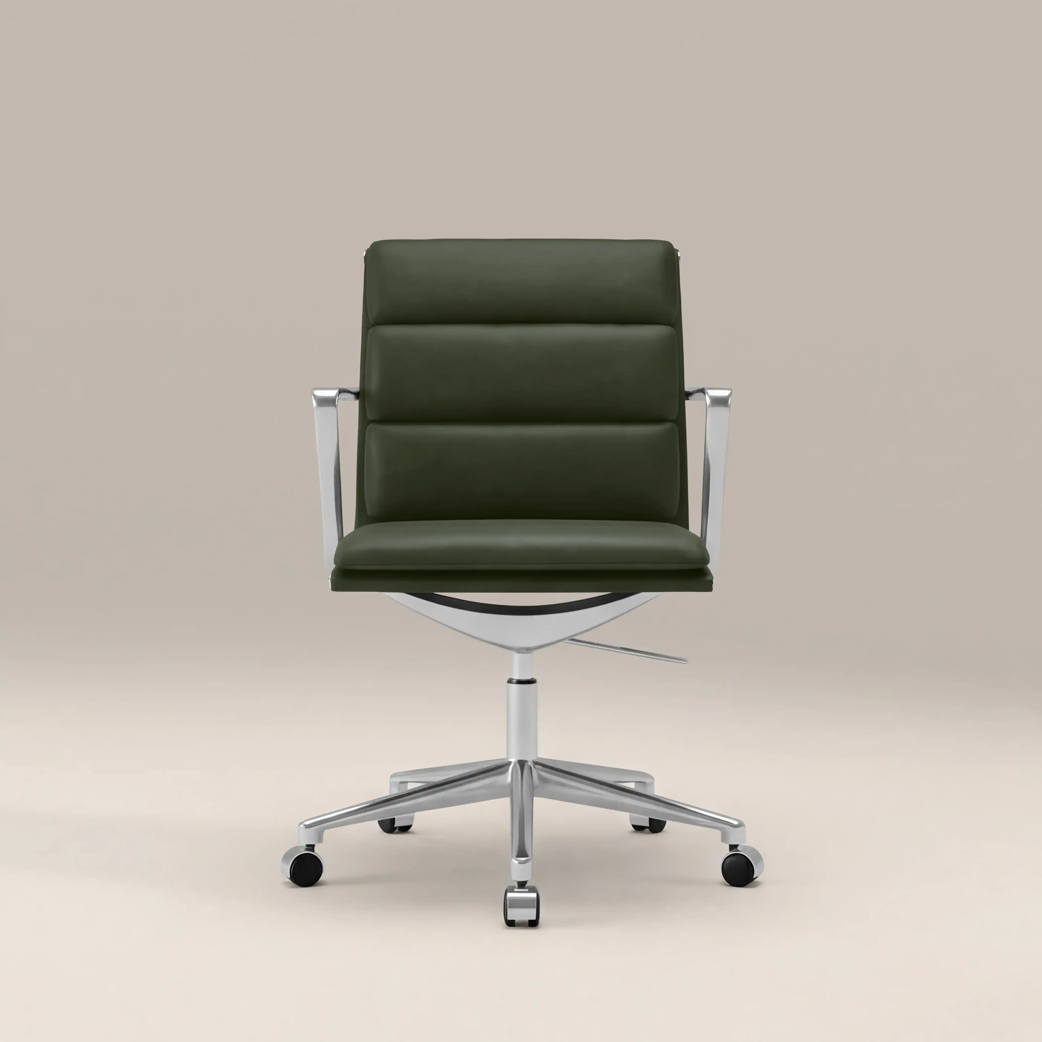 Urma Office Chair | Vintage Green Faux Leather & Chrome - Image 4