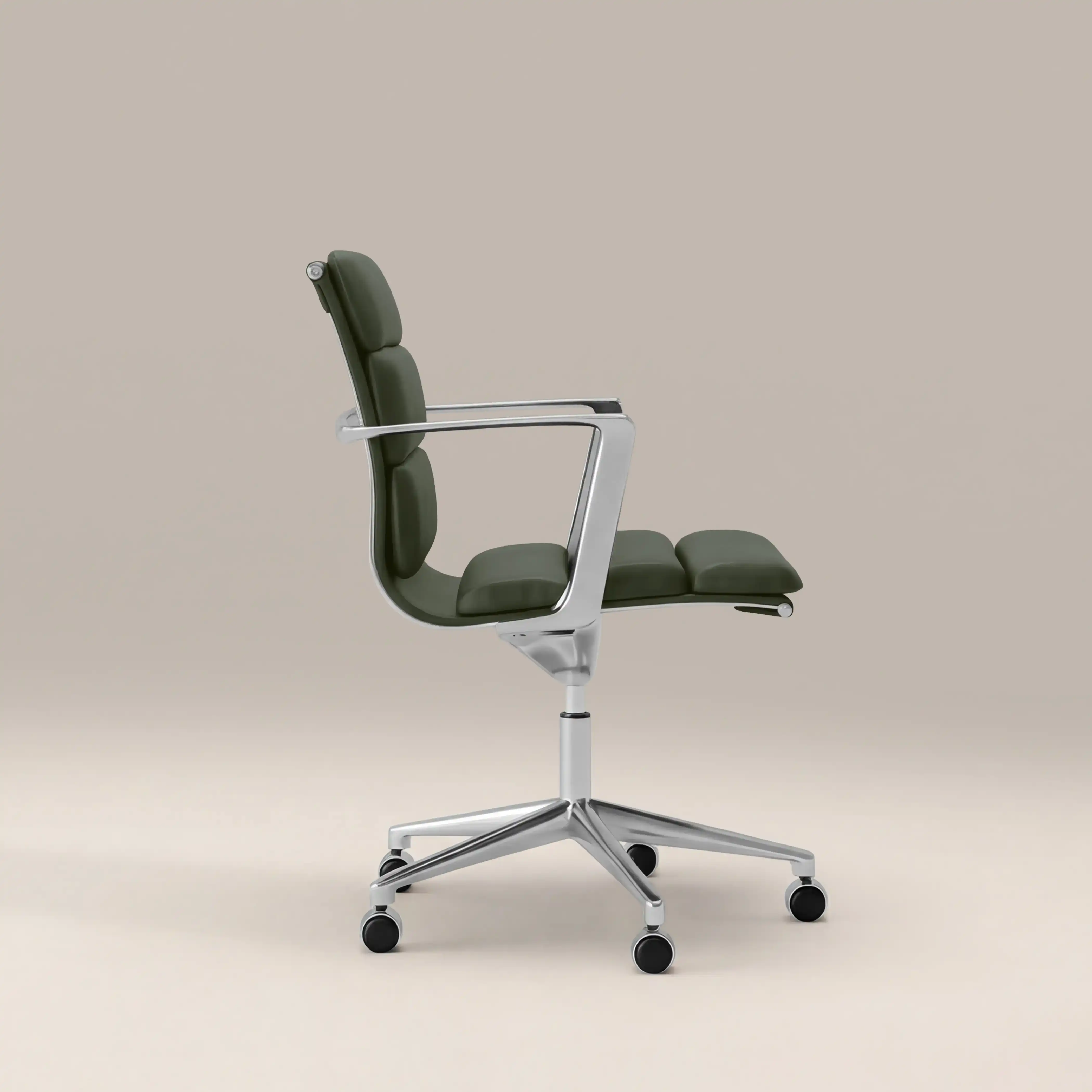 Urma Office Chair | Vintage Green Faux Leather & Chrome - Image 5