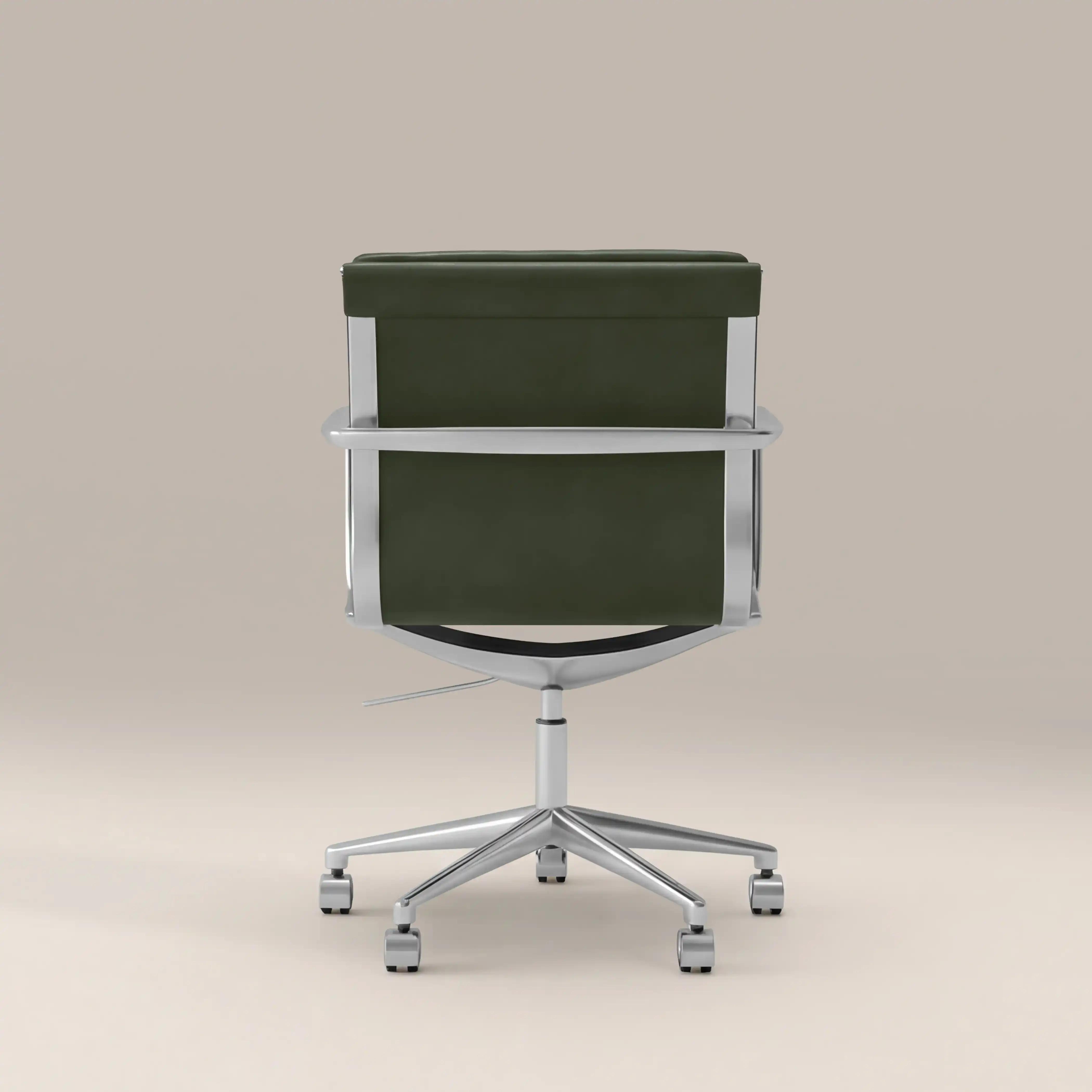 Urma Office Chair | Vintage Green Faux Leather & Chrome - Image 6