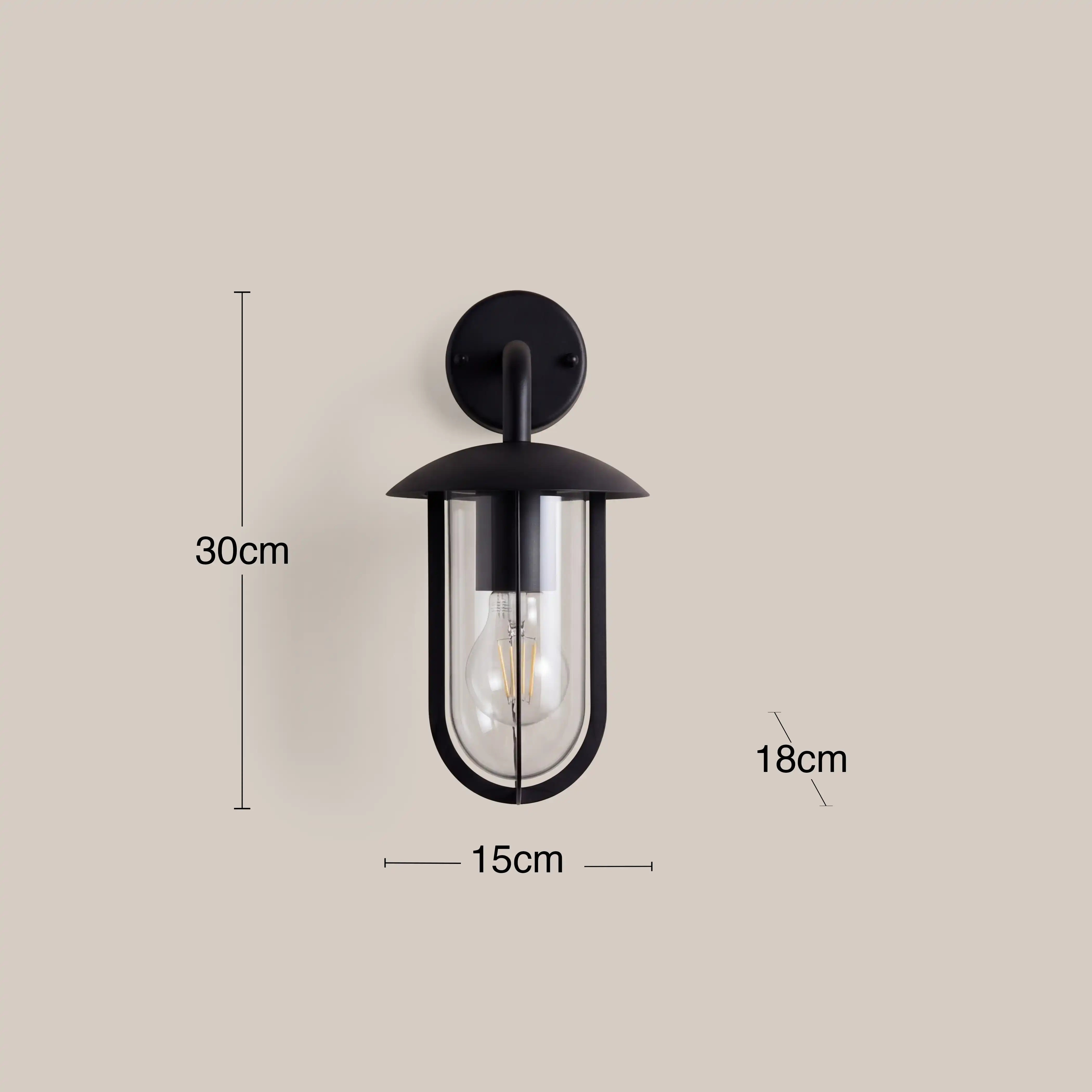 Verona Outdoor Wall Light | Black - Image 4