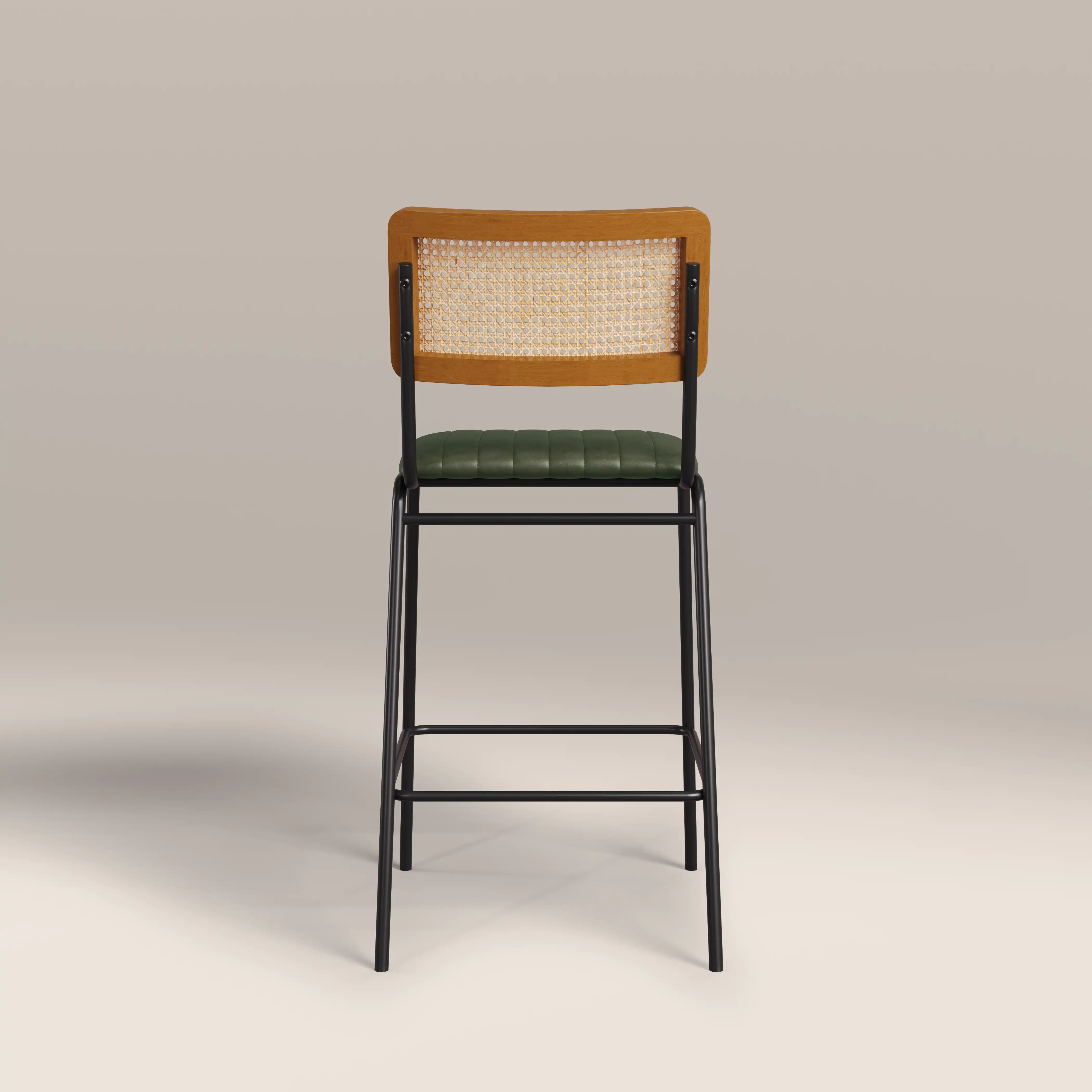 Willis Kitchen Stool | Vintage Green Faux Leather & Black - Image 6